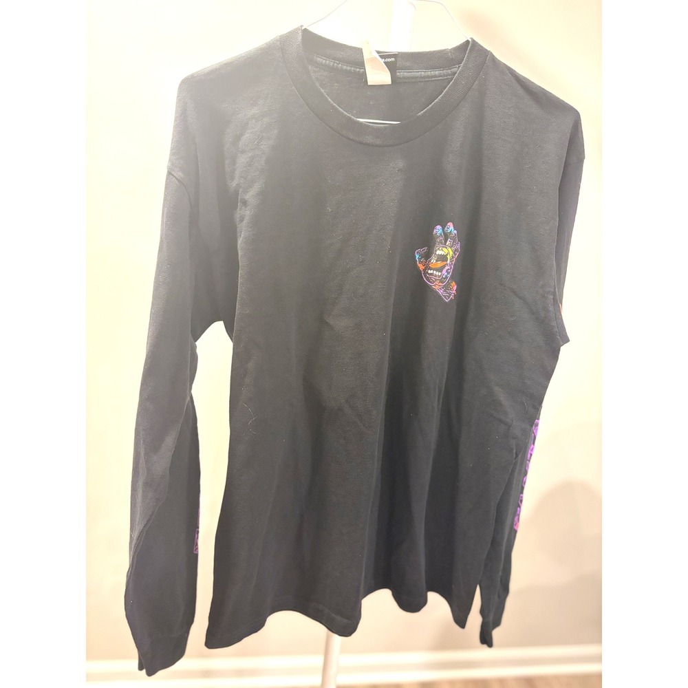 Y2K Skater Streetwear 90s Surf Style Indie Screaming Hand Mens Large Black Shirt